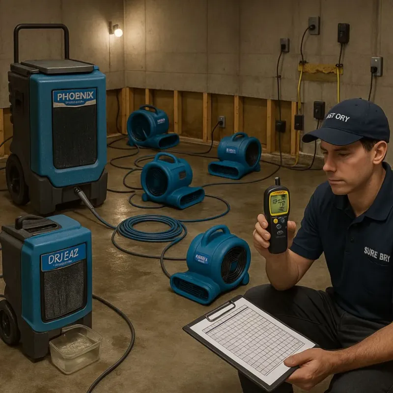 Structural Drying and Dehumidification process in Cochran County, TX